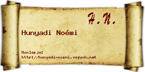 Hunyadi Noémi névjegykártya